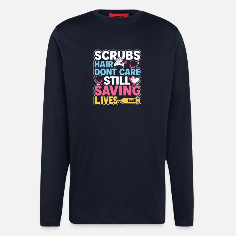 Nachtschicht-krankenschwester, Müde - Langarmshirt - made by SPREAD  - DARK NAVY