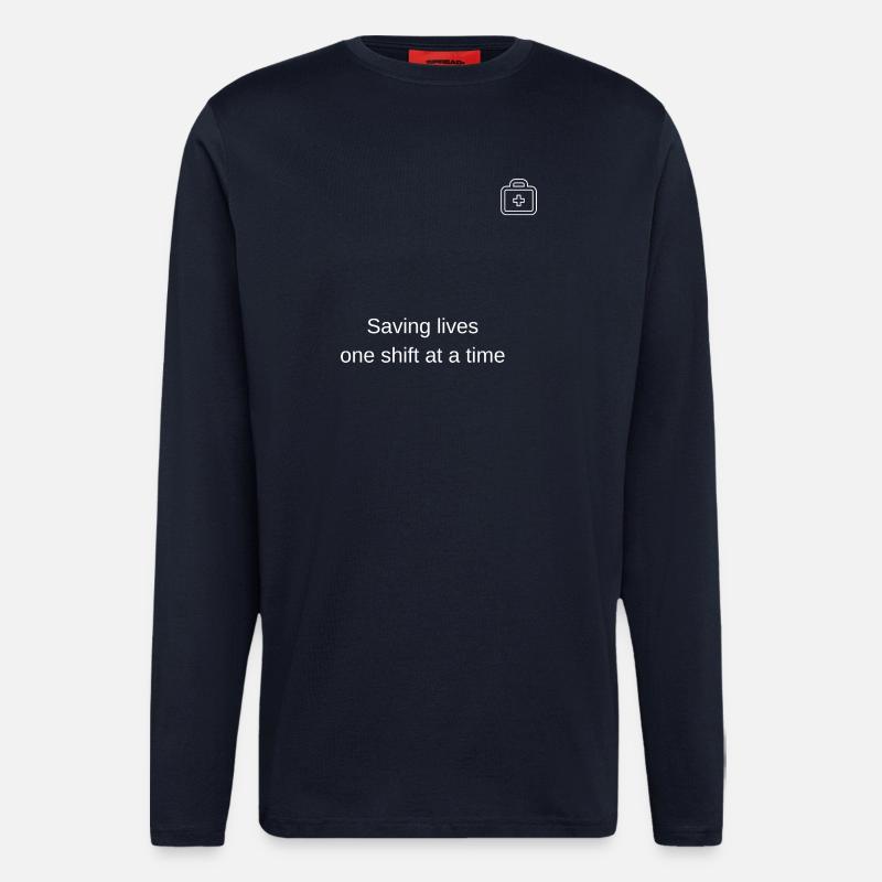 Saving lives every shift - Longsleeve - made by SPREAD  - DARK NAVY