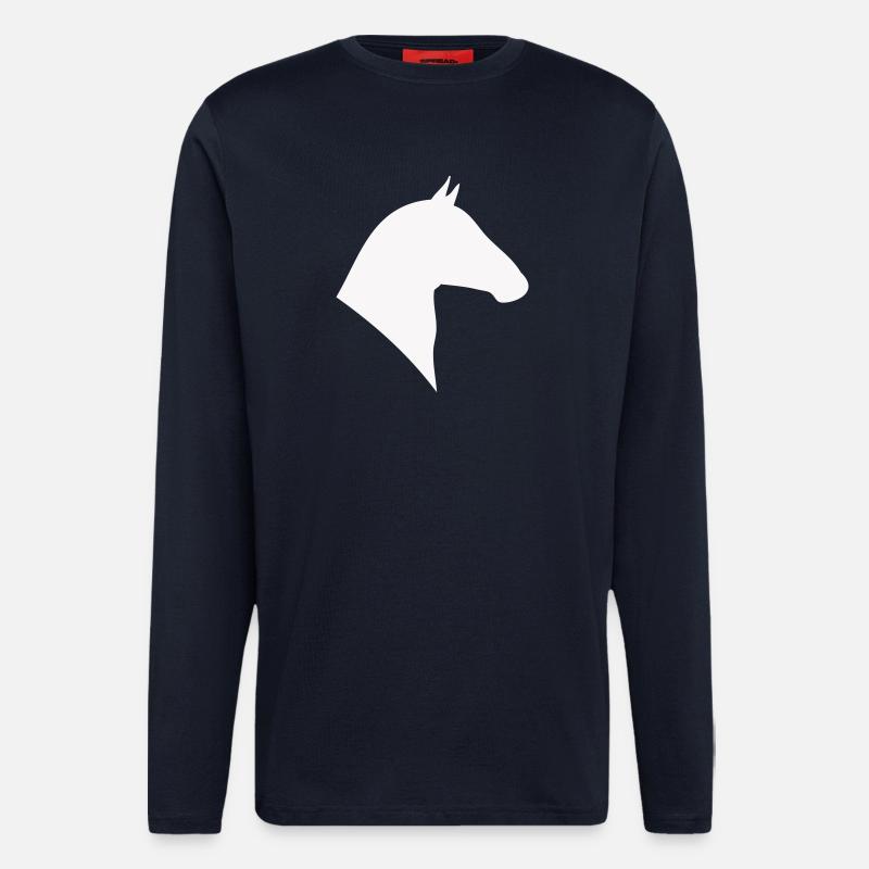 Horse Head Silhouette Minimal - Longsleeve - made by SPREAD - DARK NAVY