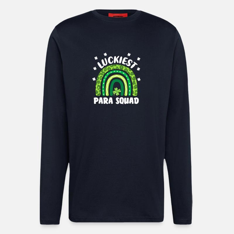 Équipe para-parachute la plus chanceuse - Manches longues bio décontracté fabriqué en UE - DARK NAVY