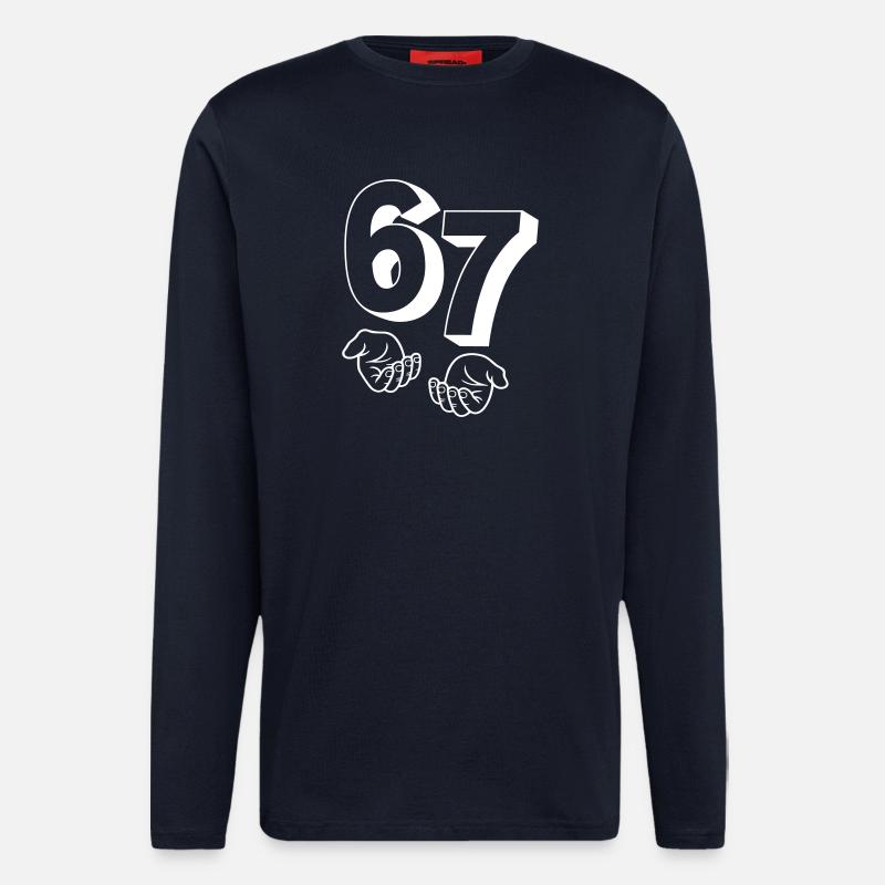 76 "six seven" hands - Langarmshirt - made by SPREAD  - DARK NAVY