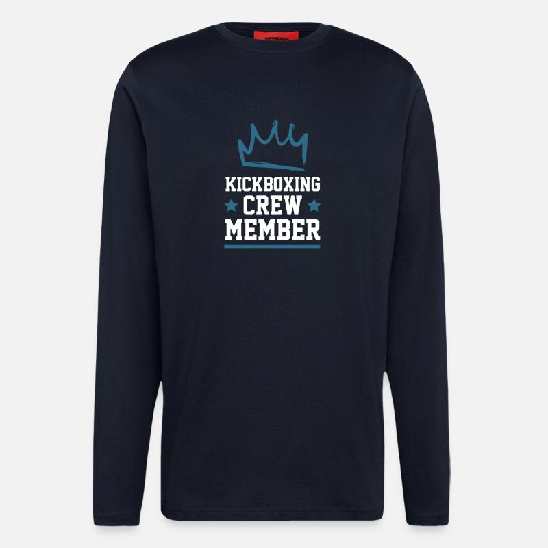Équipe de kickboxing - Manches longues bio décontracté fabriqué en UE - DARK NAVY