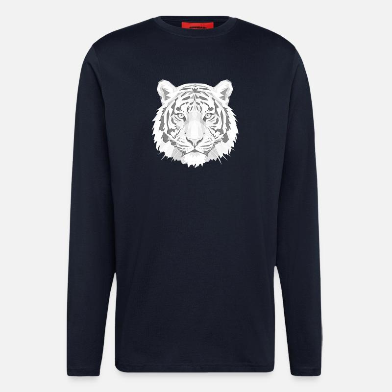 Geometric Tiger Head Grey - Longsleeve - made by SPREAD  - DARK NAVY