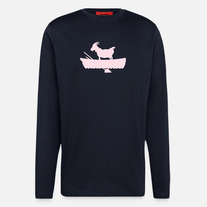 G.O.A.T. Ziege im Boot rosa - Langarmshirt - made by SPREAD  - DARK NAVY