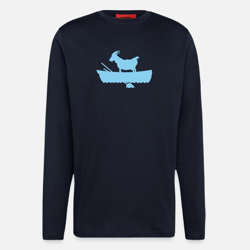 G.O.A.T. Ziege im Boot - Langarmshirt - made by SPREAD - DARK NAVY