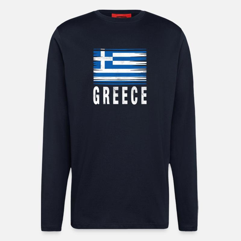 Brushstroke Flag Greece - Longsleeve - made by SPREAD  - DARK NAVY