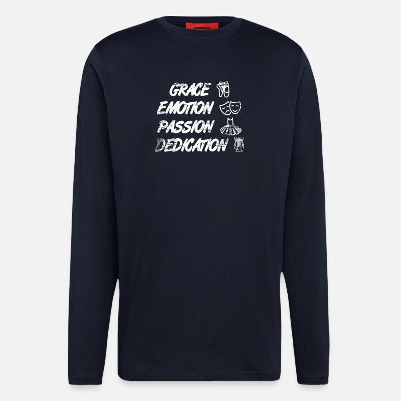 Grâce Émotion Passion Dévotion - Manches longues bio décontracté fabriqué en UE - DARK NAVY