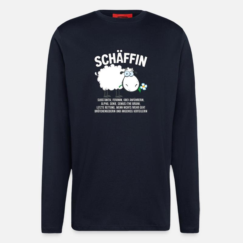 Schäffin - Alpha Schaf mit Sonnenbrille - Langarmshirt - made by SPREAD - DARK NAVY