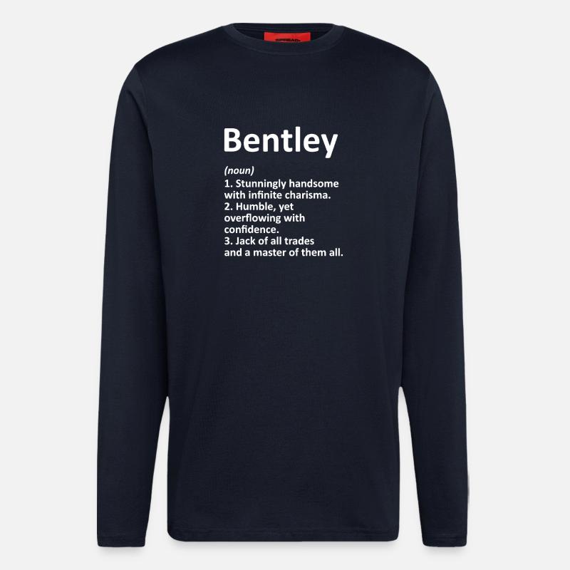 Typographie du Charisme Audacieux - Manches longues bio décontracté fabriqué en UE - DARK NAVY