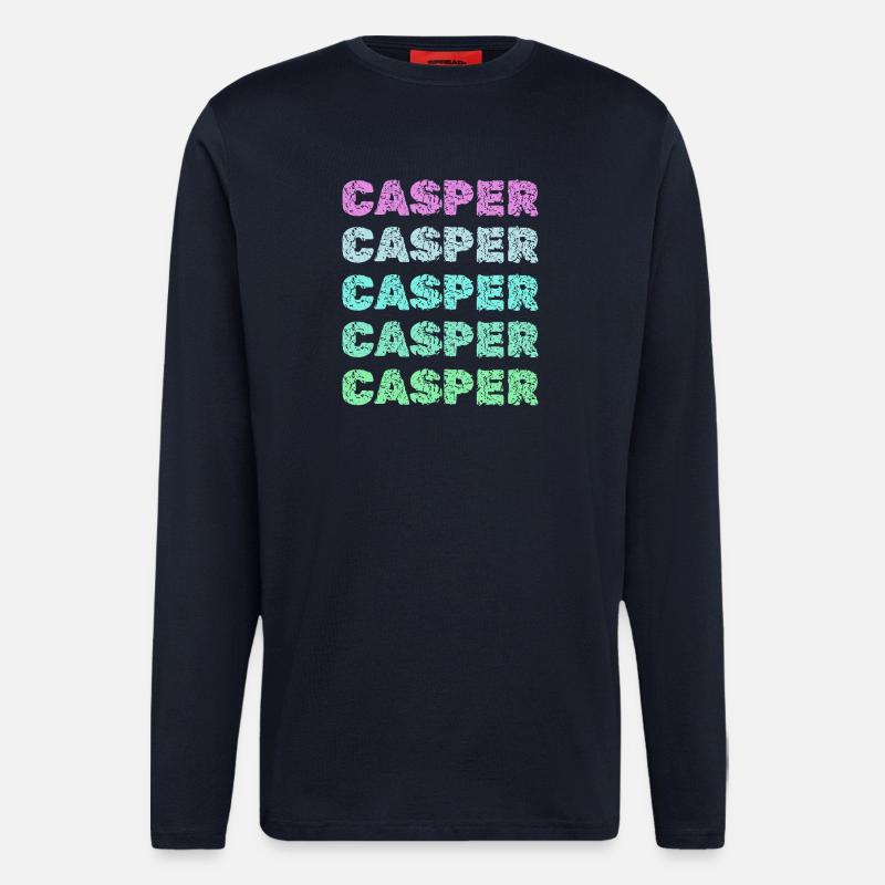 Casper comme nom - Manches longues bio décontracté fabriqué en UE - DARK NAVY