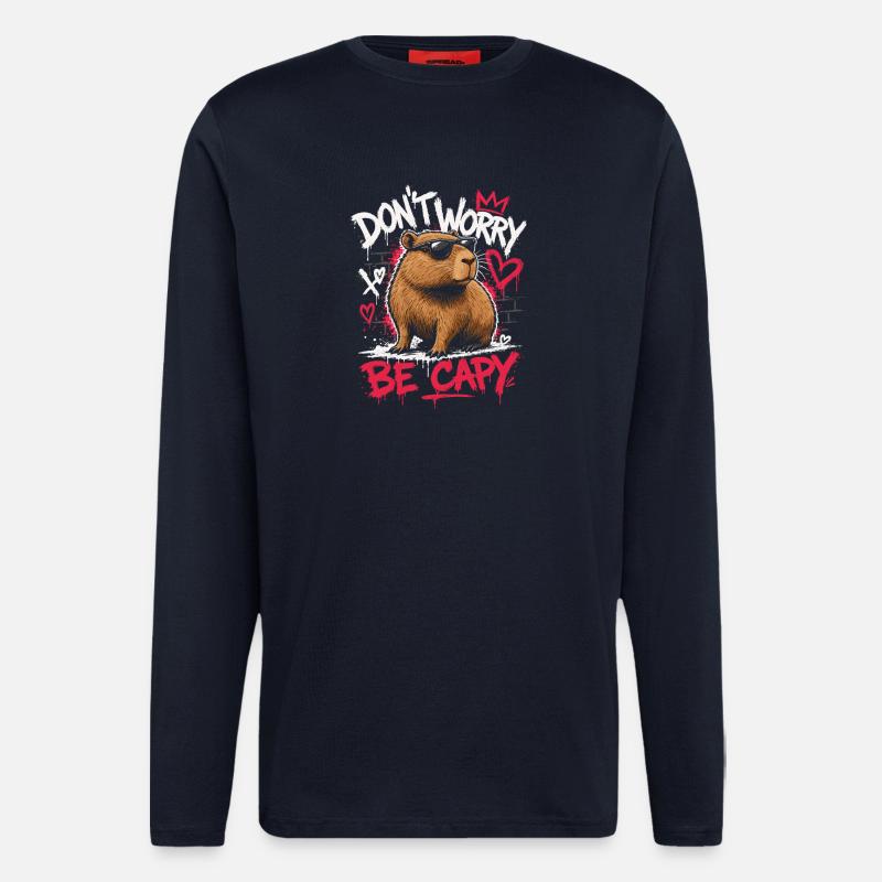Don't Worry Be Capy - Langarmshirt - made by SPREAD  - DARK NAVY