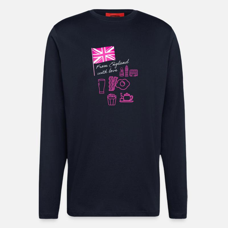 EXANGLIA (Pink + Weißer Text) - Langarmshirt - made by SPREAD  - DARK NAVY