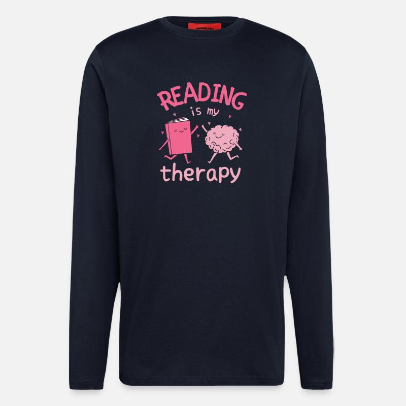 Reading is my Therapy - Longsleeve - made by SPREAD  - DARK NAVY
