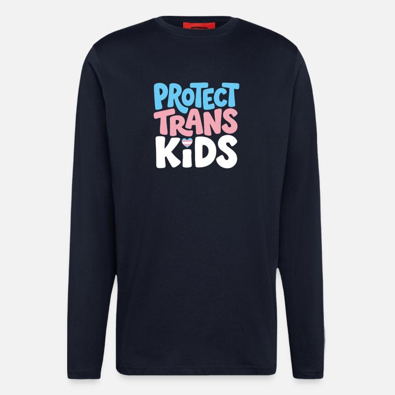 Beschütze Trans Kids Tee - Langarmshirt - made by SPREAD - DARK NAVY