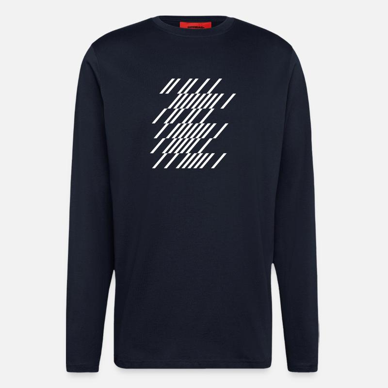 Diagonal Stripe Geom Pattern - Longsleeve - made by SPREAD  - DARK NAVY