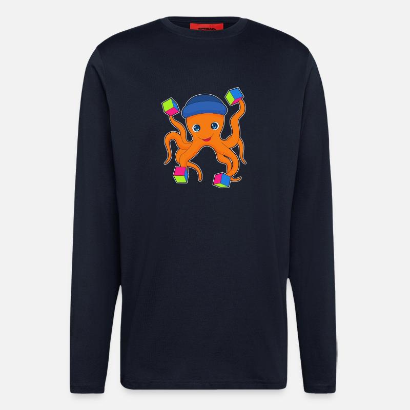 Octopus Cube - Longsleeve - made by SPREAD  - DARK NAVY