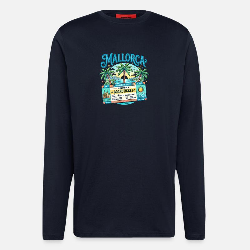 Mallorca Boarding Pass – Sommer Urlaub - Langarmshirt - made by SPREAD  - DARK NAVY