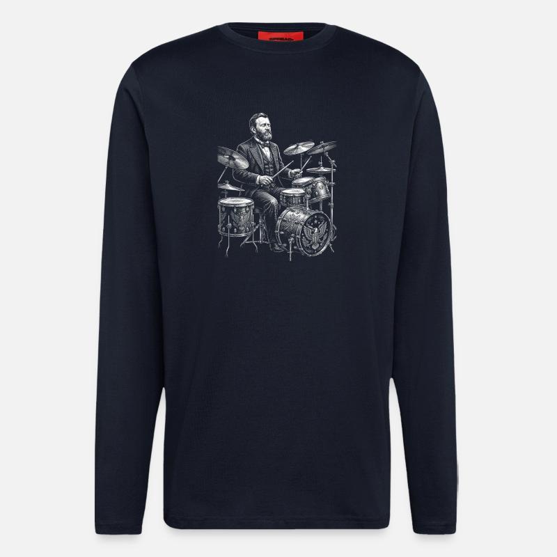 Ulysses S. Grant plays drums - Longsleeve - made by SPREAD  - DARK NAVY