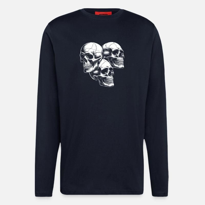 Threesome Skull Silhouette - Longsleeve - made by SPREAD  - DARK NAVY