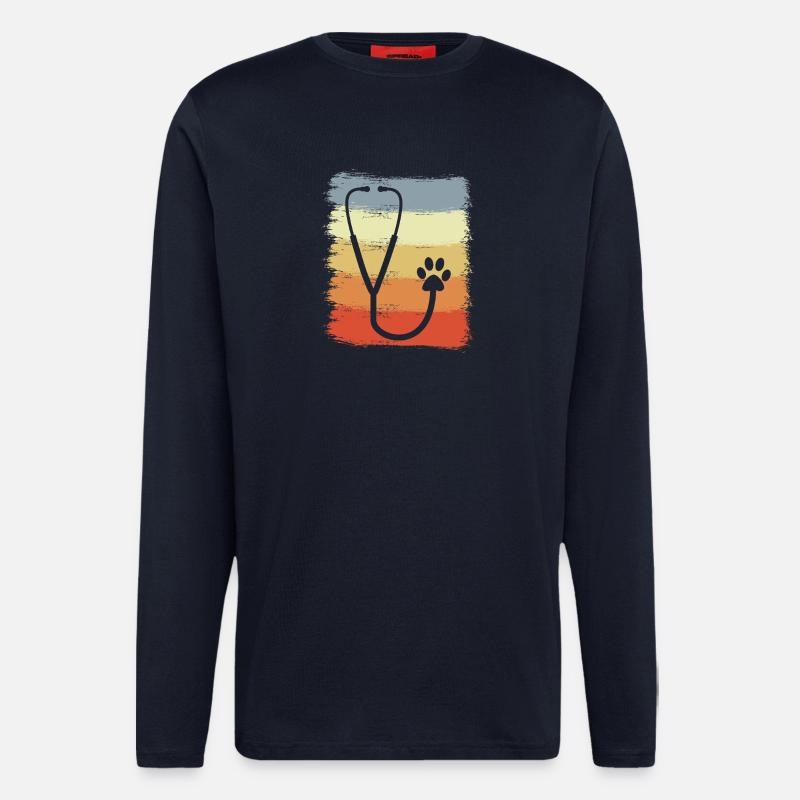 Stethoskop Zeichnung - Langarmshirt - made by SPREAD  - DARK NAVY