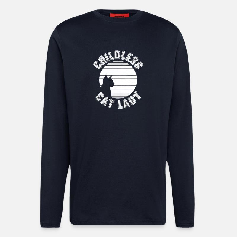 Cat Silhouette Sunset Emblem - Longsleeve - made by SPREAD  - DARK NAVY