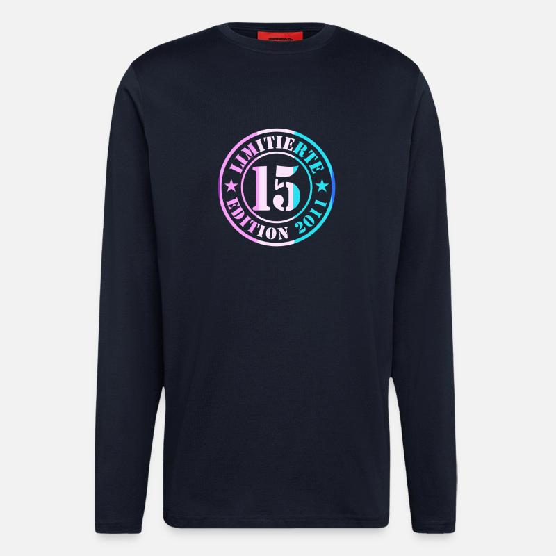 Garçon du 15e anniversaire - Manches longues bio décontracté fabriqué en UE - DARK NAVY