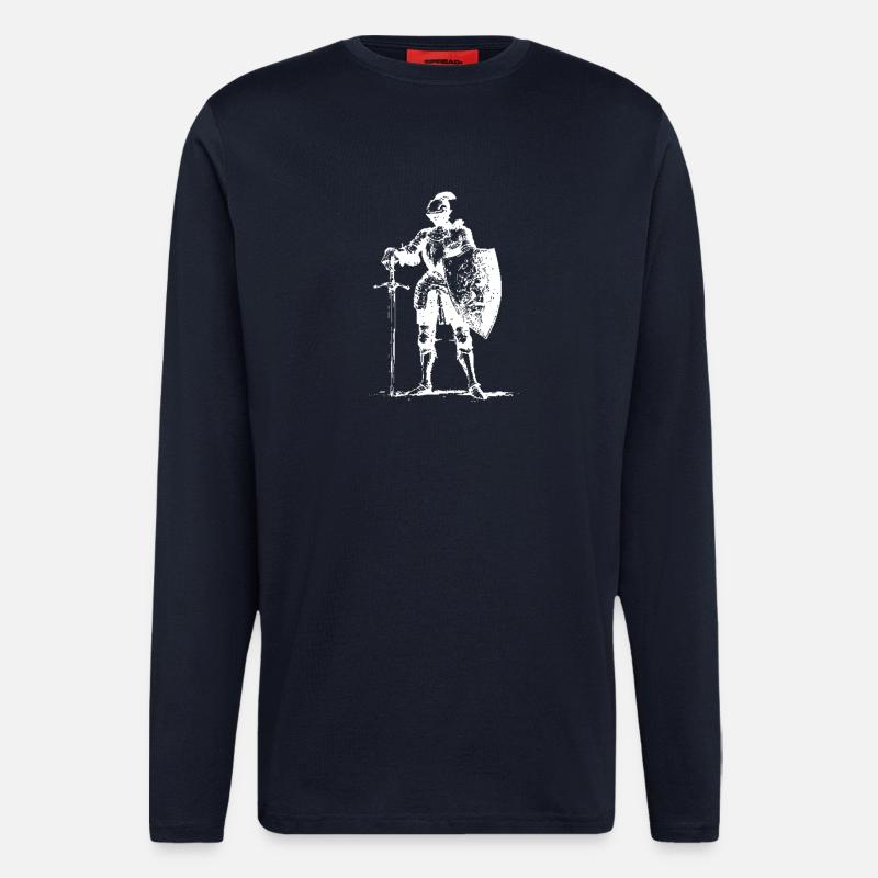 Knight in Armor with Shield - Longsleeve - made by SPREAD - DARK NAVY