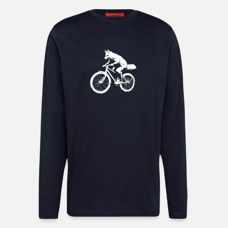 Bicycle Fox - Longsleeve - made by SPREAD  - DARK NAVY