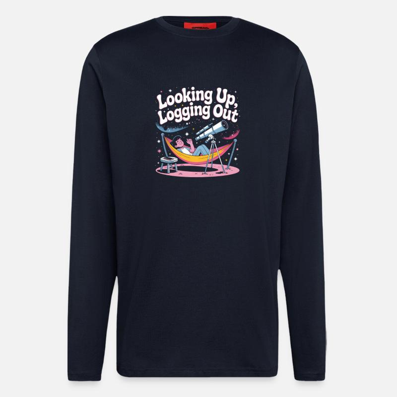 Looking Up Offline | Stargazer - Longsleeve - made by SPREAD  - DARK NAVY