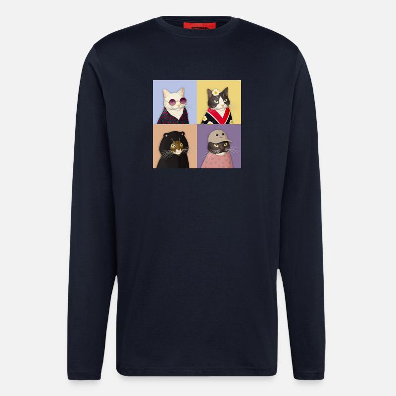 Cat Couture Quartet - Longsleeve - made by SPREAD  - DARK NAVY