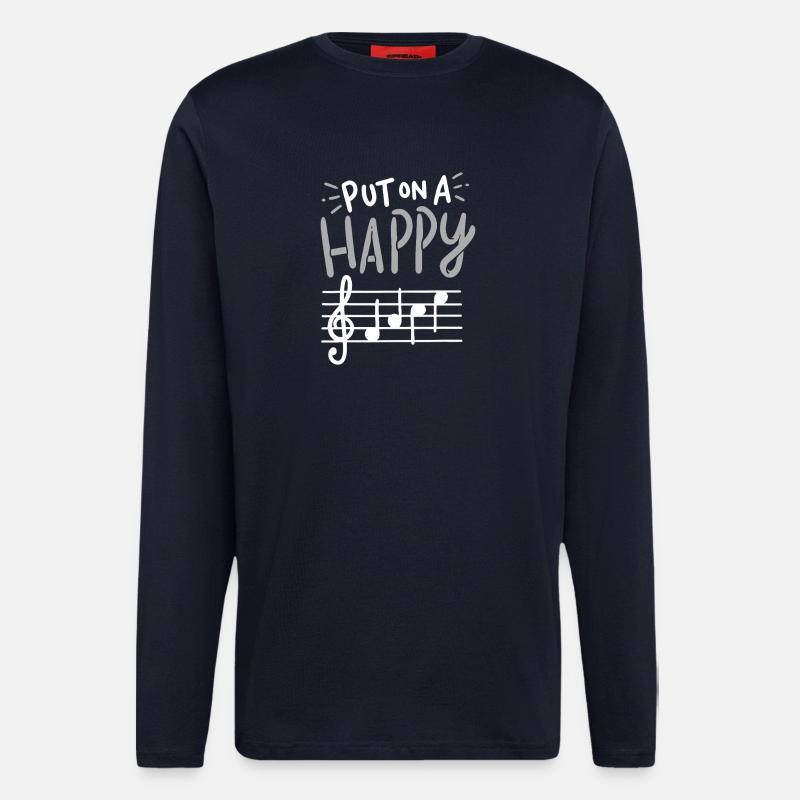 Mets un air joyeux - Manches longues bio décontracté fabriqué en UE - DARK NAVY
