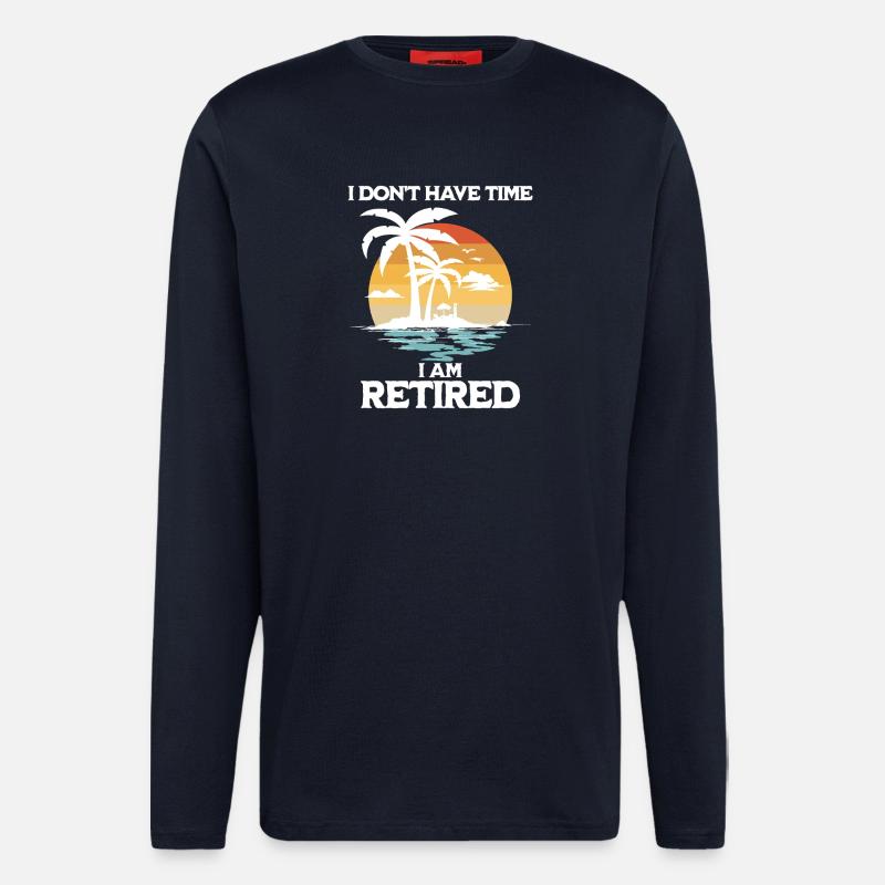 Retraité sans temps - Manches longues bio décontracté fabriqué en UE - DARK NAVY