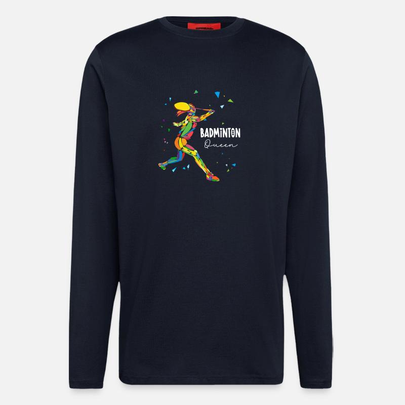 Badminton Queen Rainbow Smash - Longsleeve - made by SPREAD - DARK NAVY