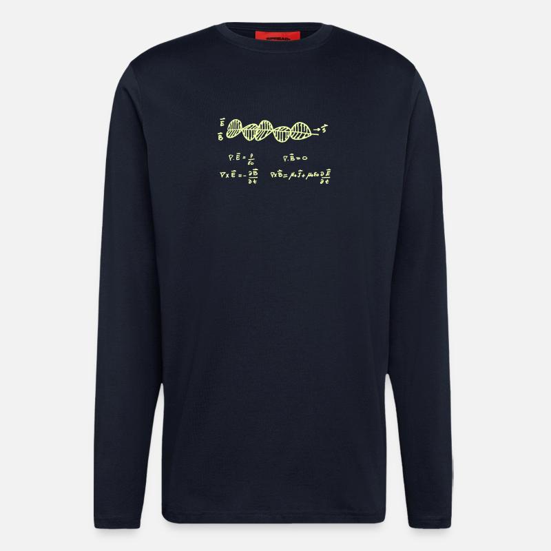 Les équations de Maxwell - Manches longues bio décontracté fabriqué en UE - DARK NAVY