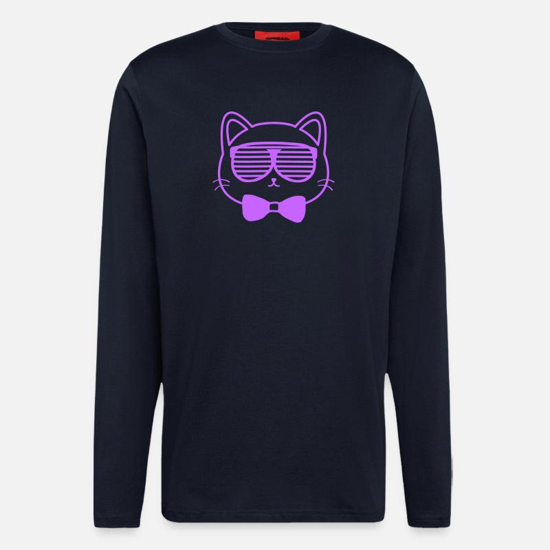 Cat with sunglasses - Longsleeve - made by SPREAD - DARK NAVY