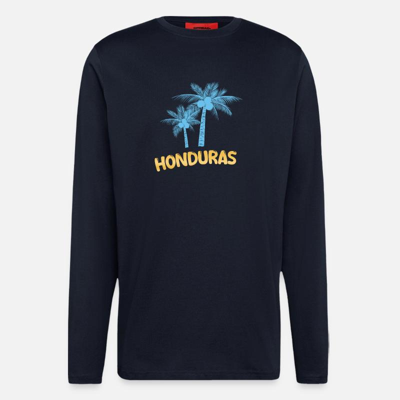 Honduras als Palmen - Langarmshirt - made by SPREAD  - DARK NAVY