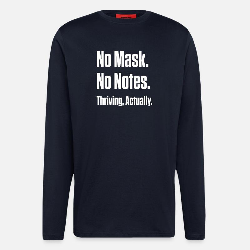 Unmaskierte Null Reue – Späte Diagnose ND - Langarmshirt - made by SPREAD  - DARK NAVY