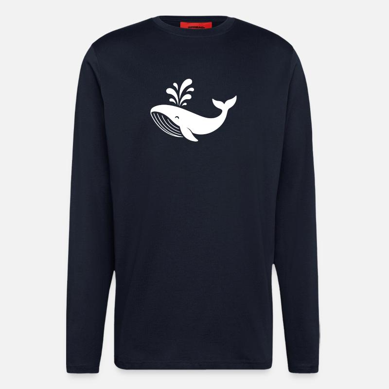 baleine - Manches longues bio décontracté fabriqué en UE - DARK NAVY