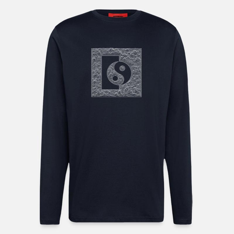 Yin Yang – Weiß - Langarmshirt - made by SPREAD  - DARK NAVY
