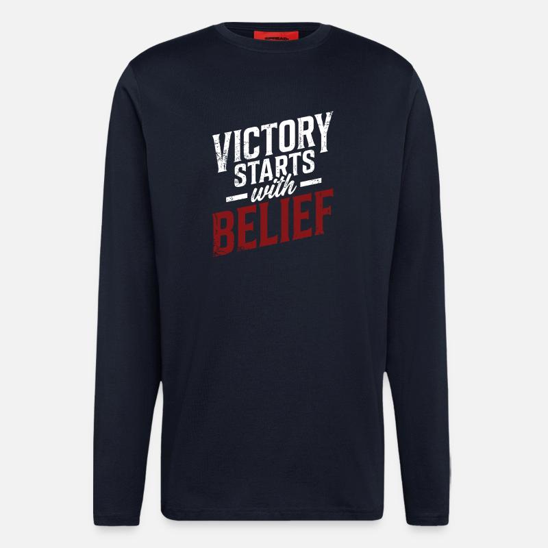 Victory Starts with Belief - Longsleeve - made by SPREAD  - DARK NAVY