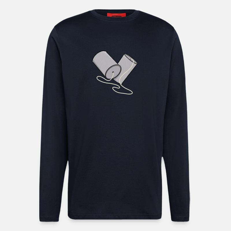 Tin Can Phone Nostalgia - Longsleeve - made by SPREAD  - DARK NAVY
