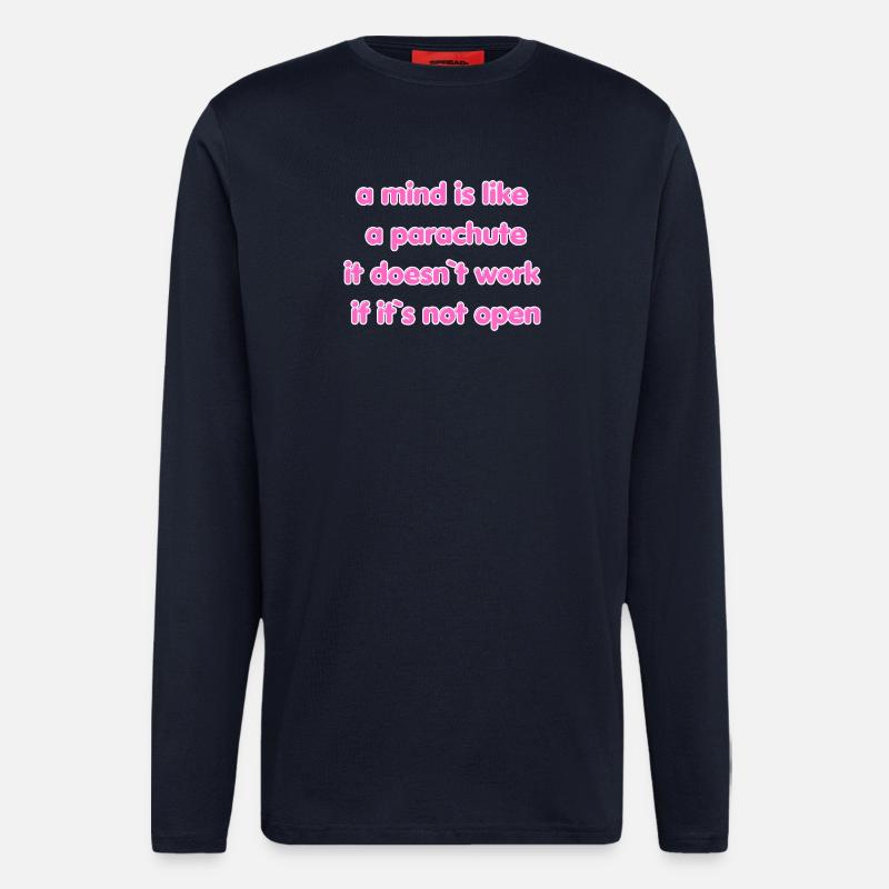 Citation de parachute à esprit ouvert - Manches longues bio décontracté fabriqué en UE - DARK NAVY