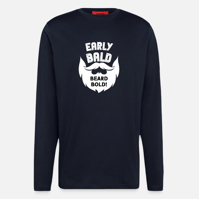 Early Bald Beard Bold - Longsleeve - made by SPREAD - DARK NAVY