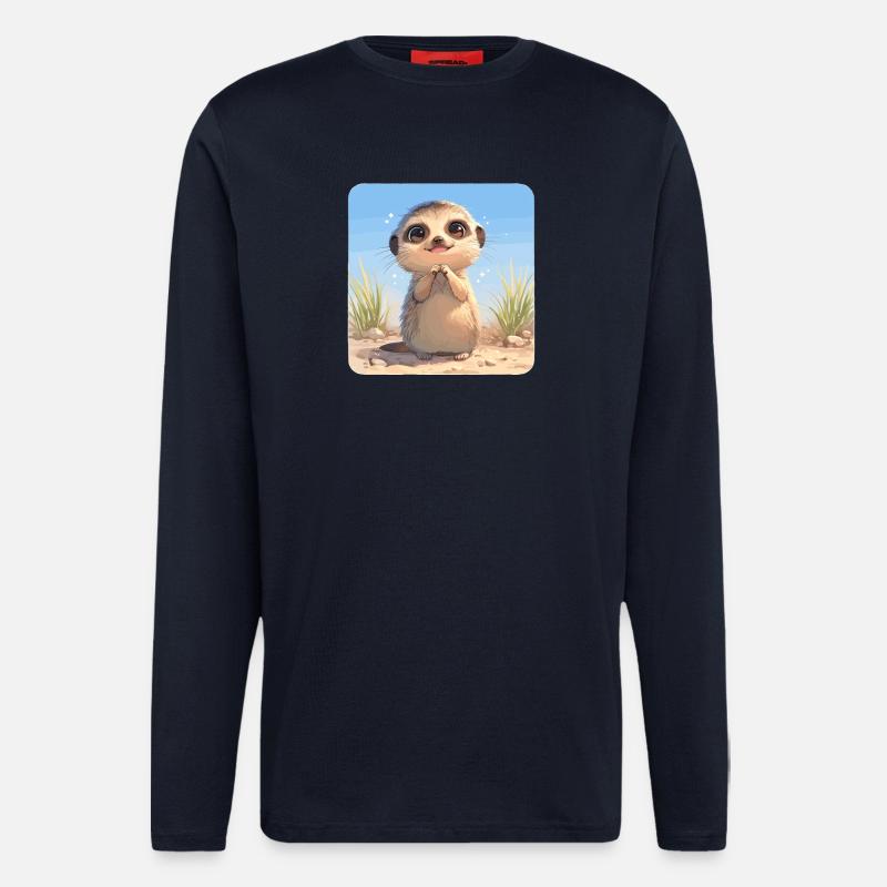 Meerkat Erdmännchen - Langarmshirt - made by SPREAD  - DARK NAVY