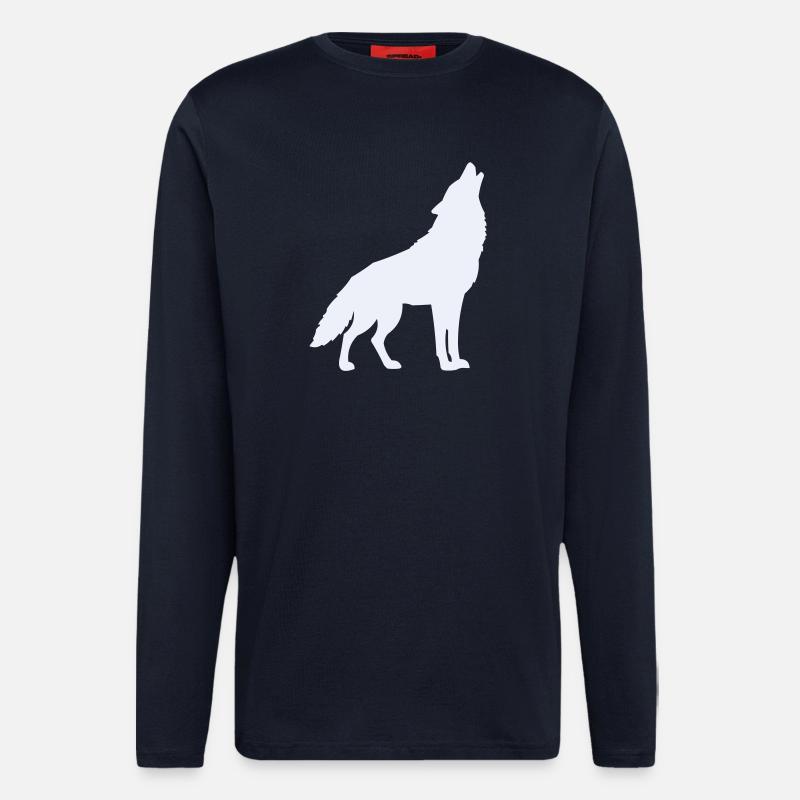 Wolf Silhouette Moonlight - Longsleeve - made by SPREAD - DARK NAVY