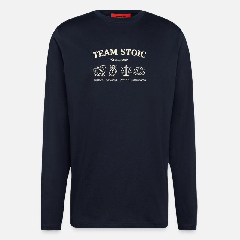 Équipe Stoïciens Vertus - Manches longues bio décontracté fabriqué en UE - DARK NAVY