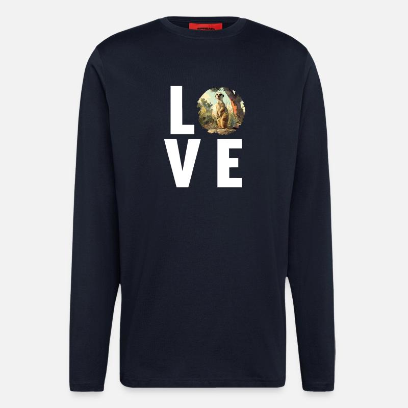 Meerkat Erdmännchen - Langarmshirt - made by SPREAD  - DARK NAVY