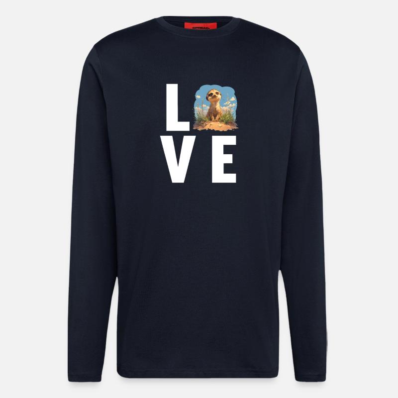 Meerkat Erdmännchen - Langarmshirt - made by SPREAD  - DARK NAVY