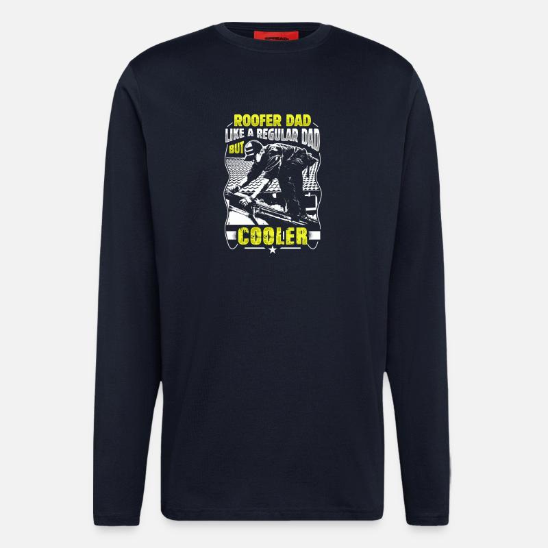 Dachdecker Papa Cooler Handwerker Geschenk - Langarmshirt - made by SPREAD  - DARK NAVY
