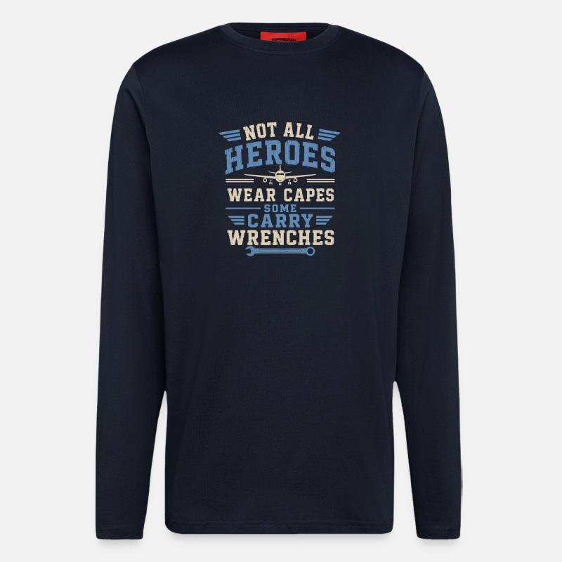 Flugzeugmechaniker Luftfahrt Technik Wartung - Langarmshirt - made by SPREAD - DARK NAVY